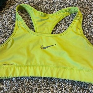Lime green nike sports bra